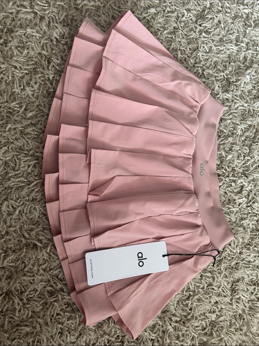 ALO Yoga Vintage Pink Pleated Skater Skirt Small
